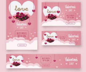 Valentines day sale card vector kit 11
