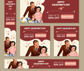Valentines day sale card vector kit 12