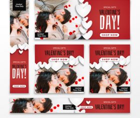Valentines day sale card vector kit 13