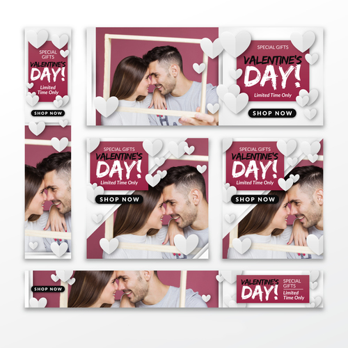 Valentines day sale card vector kit 22