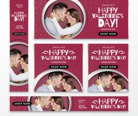 Valentines day sale card vector kit 23