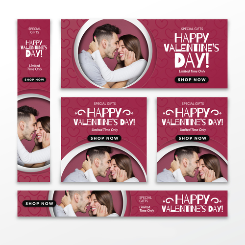 Valentines day sale card vector kit 23