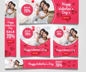 Valentines day sale card vector kit 18