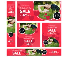 Valentines day sale card vector kit 19