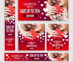 Valentines day sale card vector kit 20