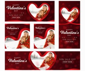 Valentines day sale card vector kit 21
