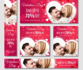 Valentines day sale card vector kit 15