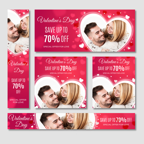 Valentines day sale card vector kit 15