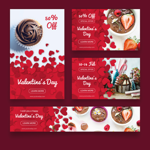 Valentines day sale card vector kit 16