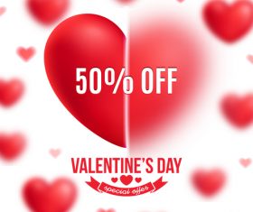 Valentines day special offer background design vector