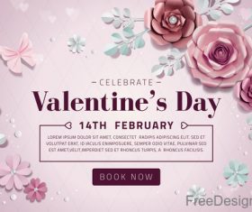 Valentines flower with pink background vectors