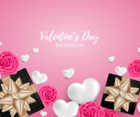 Rose borders with valentines day background vector