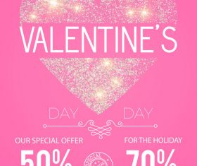 Valentines very special offern flyer template vector 04