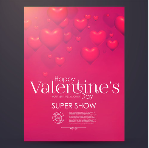 Valentines very special offern flyer template vector 05