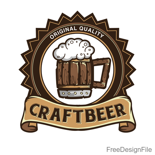Vector brewery emblem on bottle cap vector