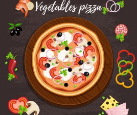 Vegetables pizza design vector