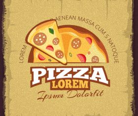 Vintage retro pizza poster template vector
