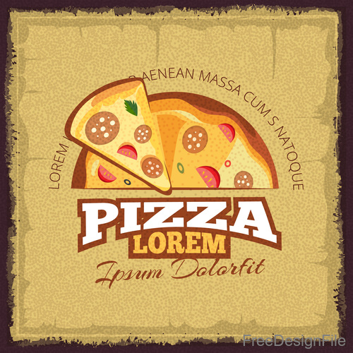 Vintage retro pizza poster template vector