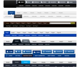 Website menu navigation design vectors material 02