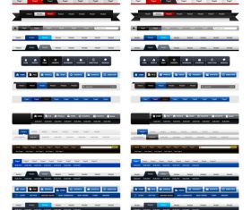 Website menu navigation design vectors material 03