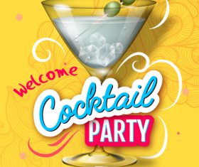 Welcome cocktail party flyer template vector 01