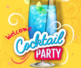 Welcome cocktail party flyer template vector 02