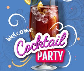 Welcome cocktail party flyer template vector 03