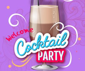 Welcome cocktail party flyer template vector 04