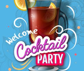 Welcome cocktail party flyer template vector 05