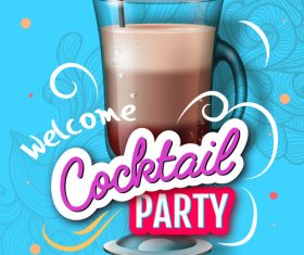 Welcome cocktail party flyer template vector 06