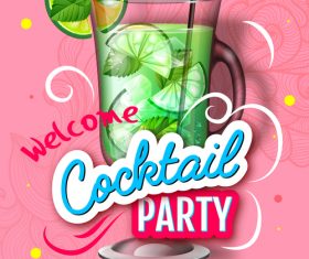Welcome cocktail party flyer template vector 07