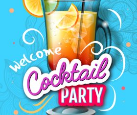 Welcome cocktail party flyer template vector 08