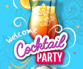 Welcome cocktail party flyer template vector 09