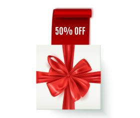 White gift boxs with discount sign vector
