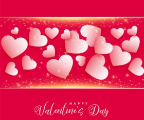 White heart with shining frame and valentines day background vector