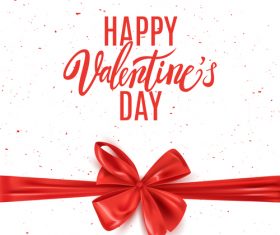 White valentines day background with red bows vector