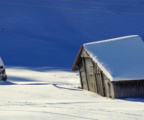 White winter snow landscape and building Stock Photo 07