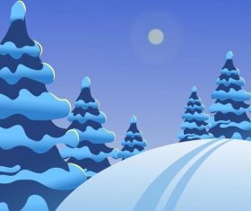 Winter natural landscape design vectors 01