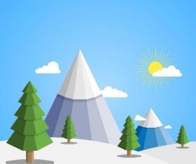 Winter natural landscape design vectors 02