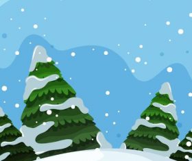 Winter natural landscape design vectors 04