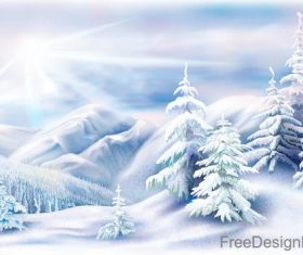 Winter natural landscape design vectors 05