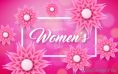 Women day background with beautiful flower vector