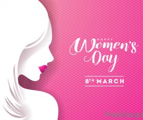 Women day background with women silhouette vector 02
