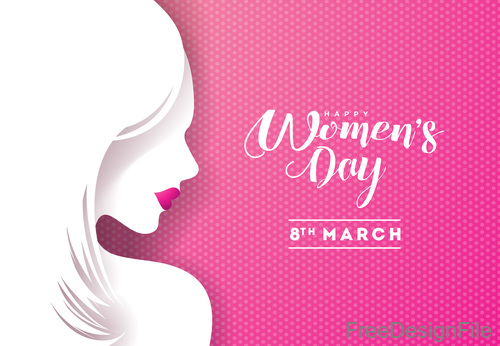Women day background with women silhouette vector 02