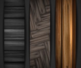 Wood parquet banners design vector 01