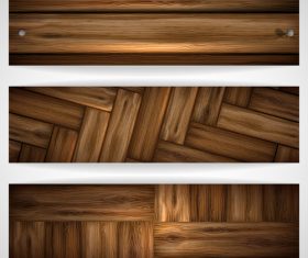Wood parquet banners design vector 02