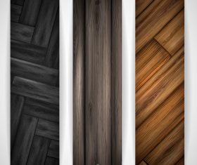Wood parquet banners design vector 03