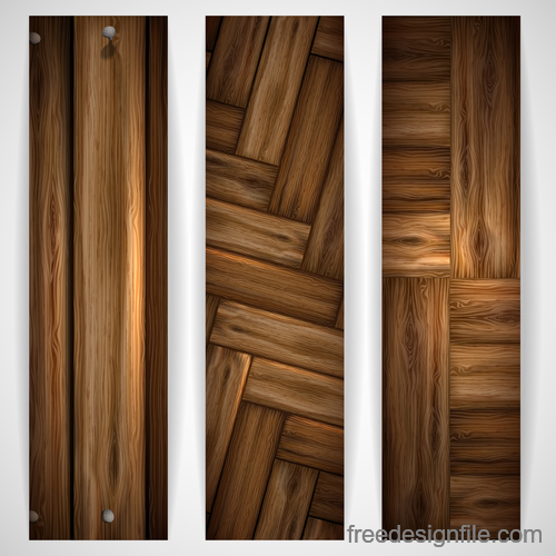 Wood parquet banners design vector 06