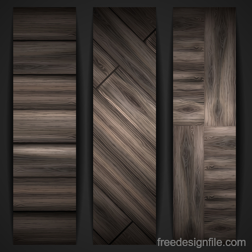Wood parquet banners design vector 07