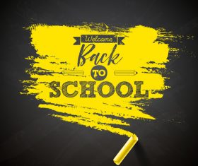 Yellow chalk with back to school background vector